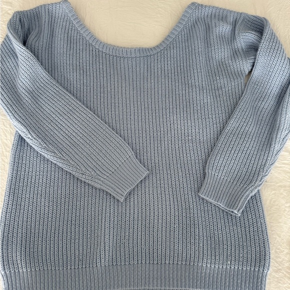 Missguided Soft Blue Scoop Neck Sweater - Picture 1 of 2